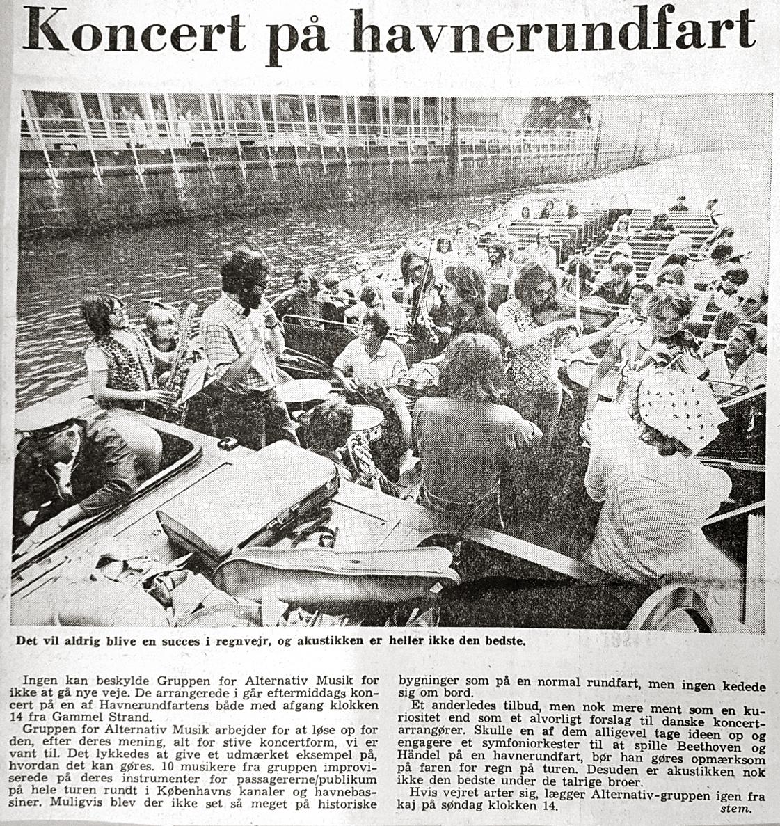 Koncert på havnerundfart 1. august 1972